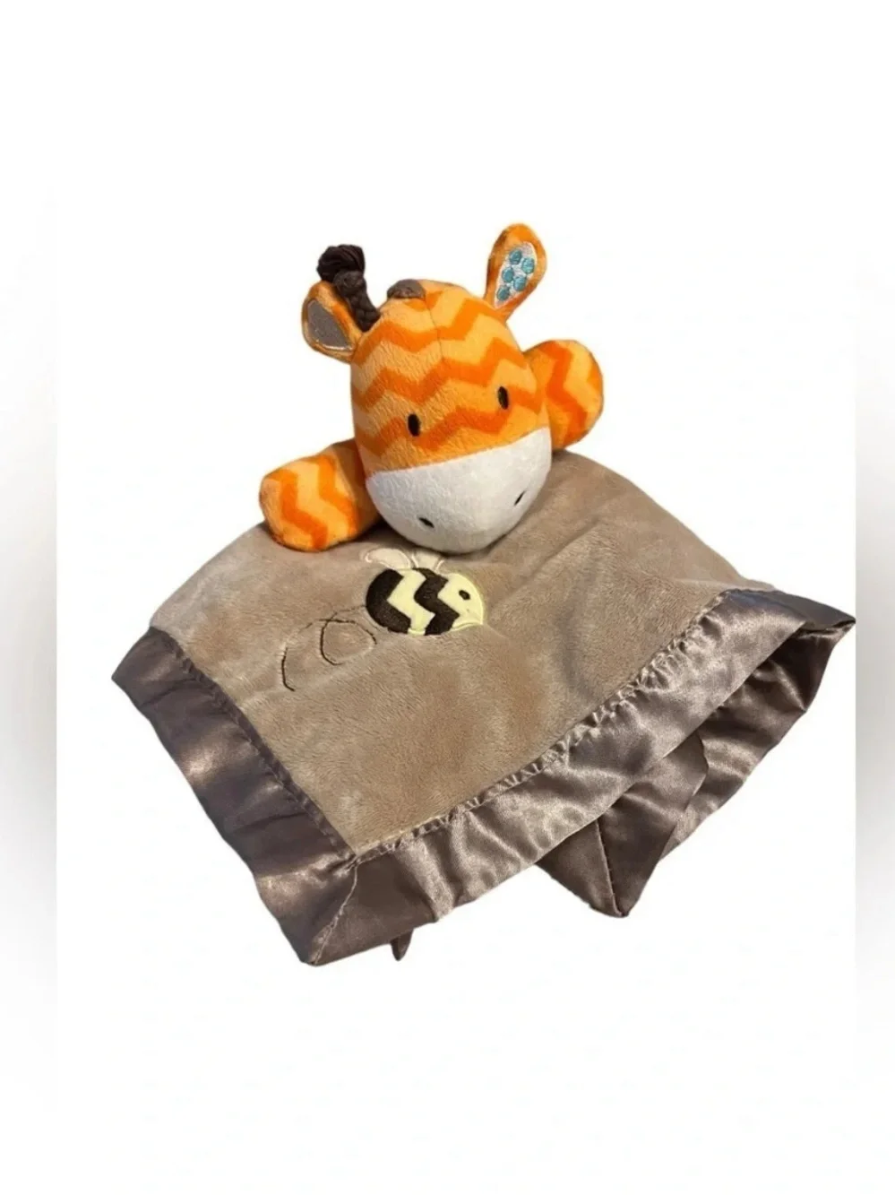 Circo Soft Plush Lovey Blanket in Taupe with Satin Trim